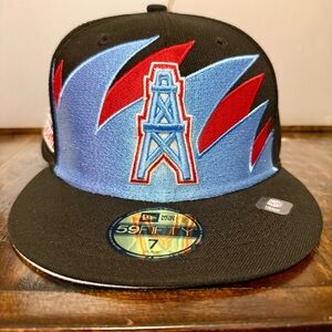 Houston Oilers Sharktooth 1990 Pro Bowl Patch Hat Cap Size 7